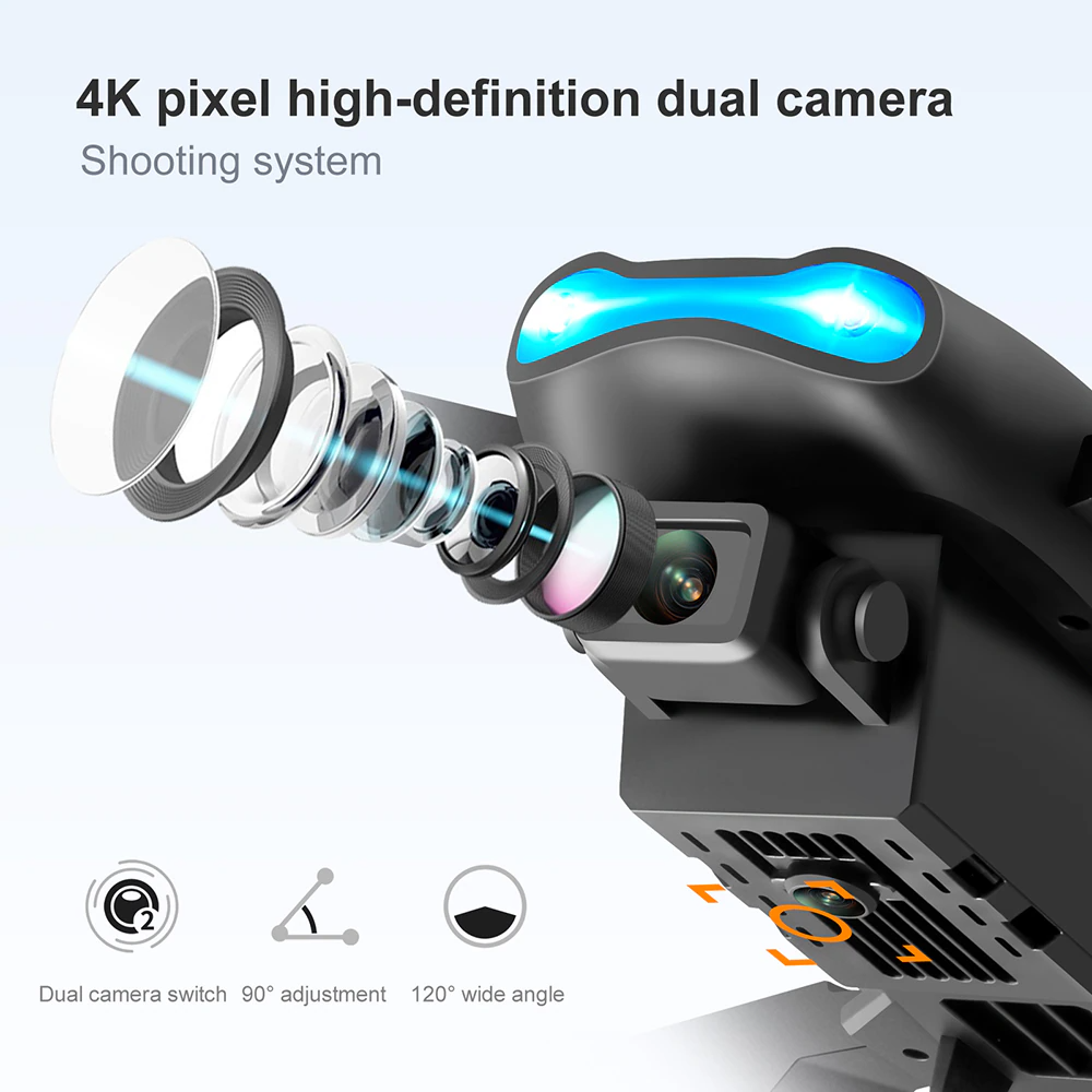 Drones Quadcopter 5G 4K GPS Drone X Pro con Cámara Dual HD WiFi FPV Plegable RC
