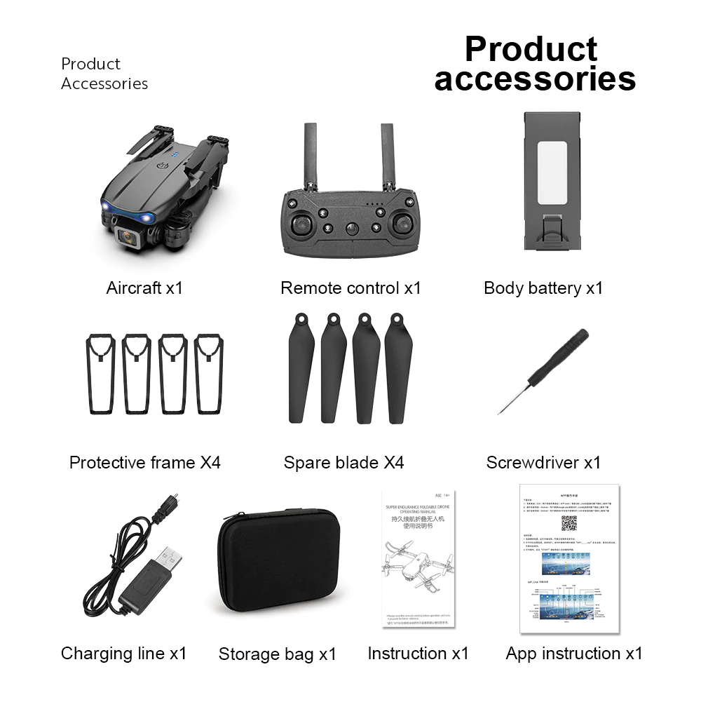 Drones Quadcopter 5G 4K GPS Drone X Pro con Cámara Dual HD WiFi FPV Plegable RC