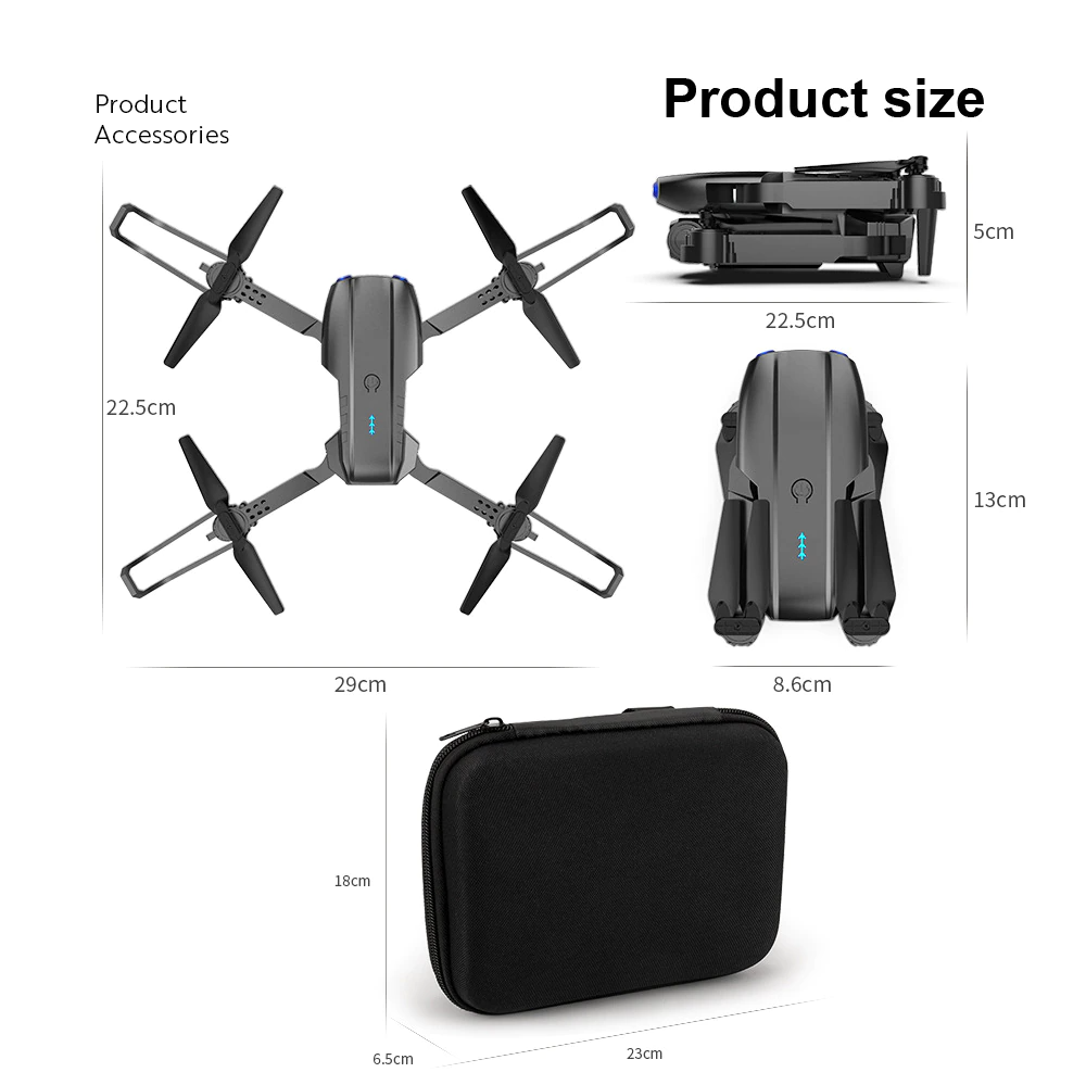 Drones Quadcopter 5G 4K GPS Drone X Pro con Cámara Dual HD WiFi FPV Plegable RC